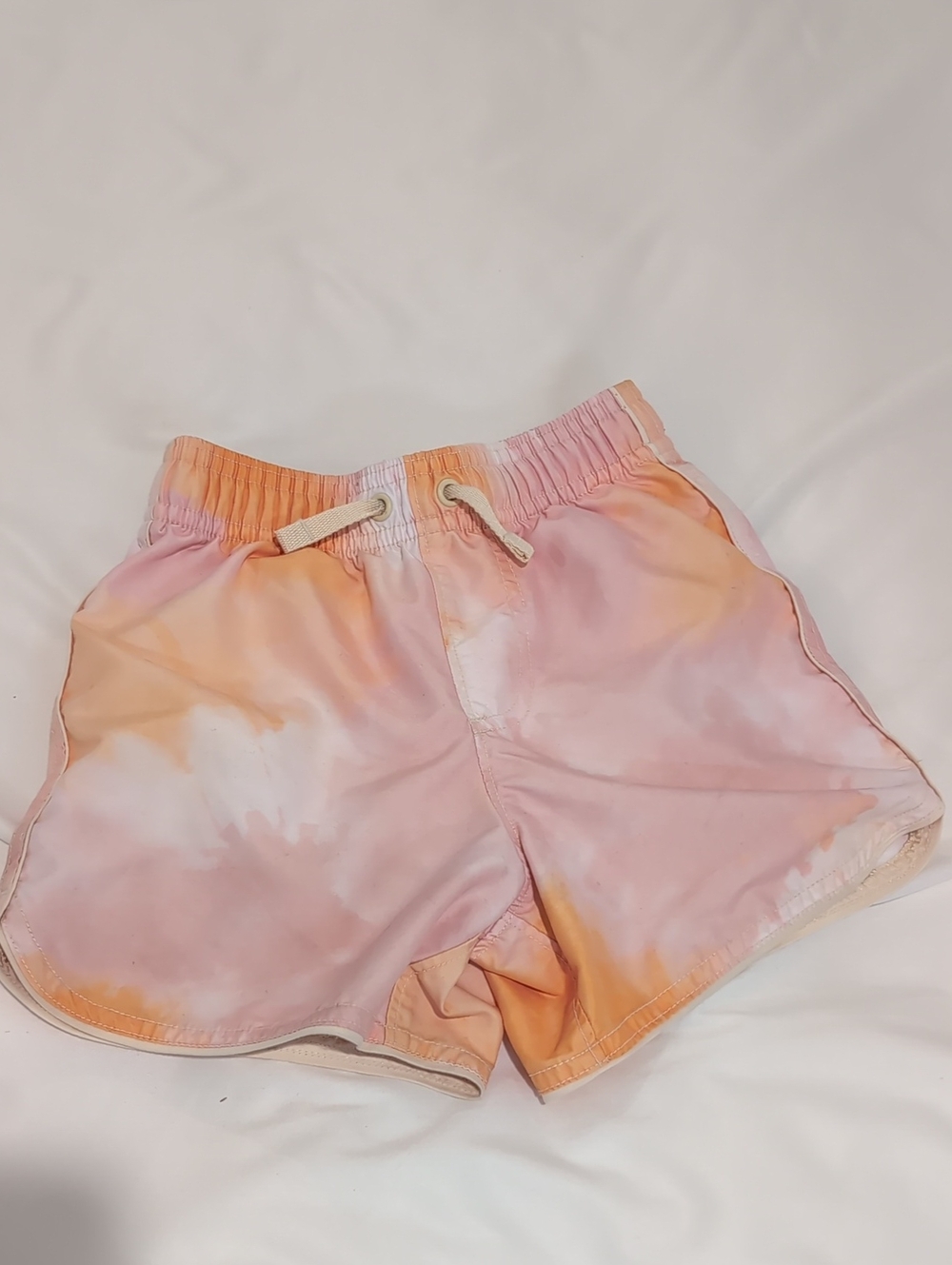Hanna Andersson Pink and Orange Tie-Dye Swim Trunks